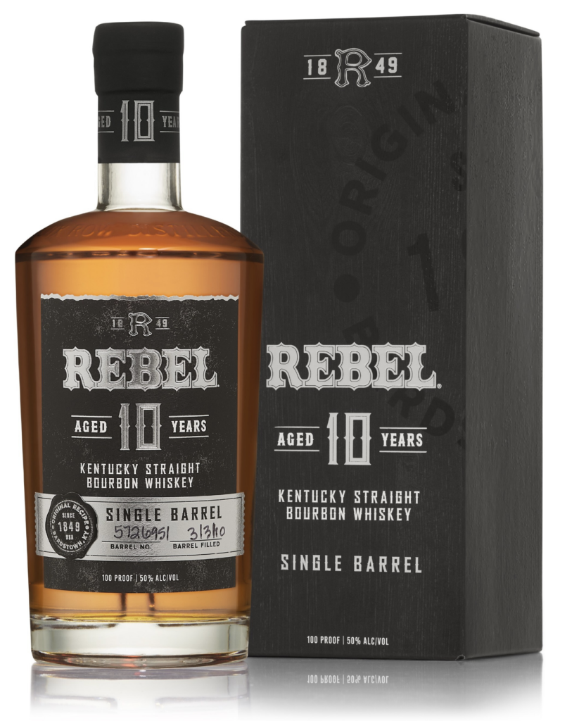 Vanilla nose, Citrus, Caramel, velvety smooth: Rebel 10-Year Single Barrel Bourbon from Lux Row Distillers 